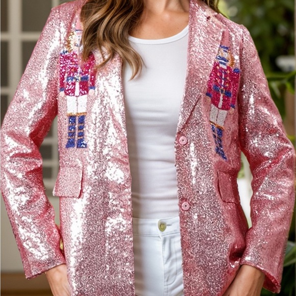 Sequin Nutcracker Long Sleeve Blazer - Picture 3 of 4